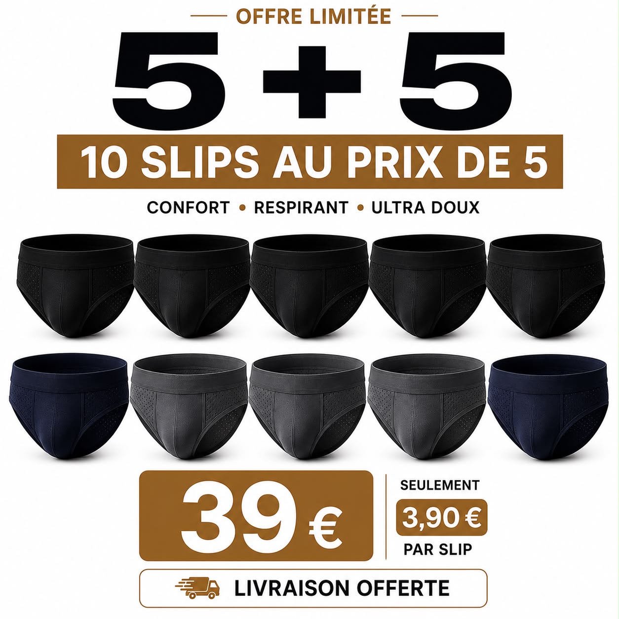 10 slips au prix de 5 | Fibre de bambou premium